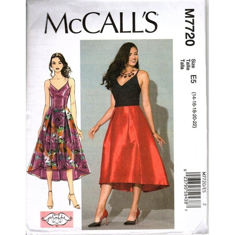 McCall's M7720 Misses 14 to 22 Phoebe Couture Dress Uncut Sewing Pattern New